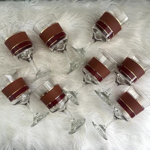 Vintage 70s Libbey goblet 8 piece glassware set - Picture 6 of 9